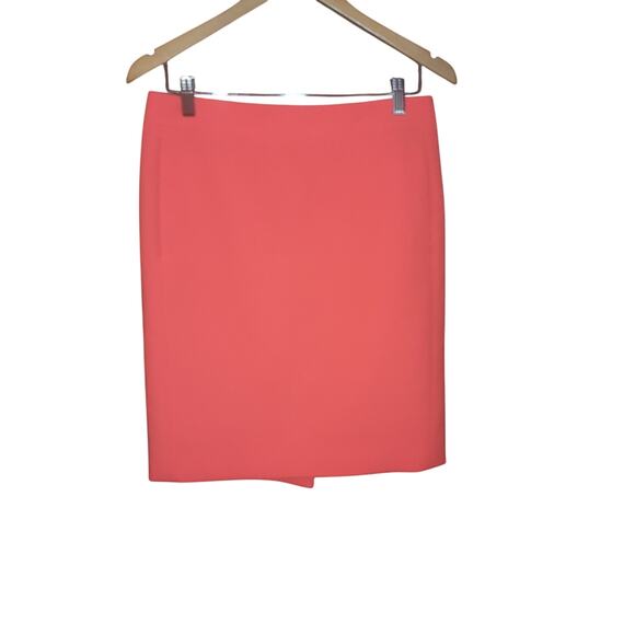 J. Crew The Pencil Skirt Lined Side Slant Pockets Back Zip Bright Orange Size 4 - Picture 2 of 6